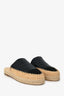Pre-Loved Chanel™ Black Lambskin Leather CC Logo Cap-Toe Espadrilles Mule Size 38