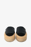Pre-Loved Chanel™ Black Lambskin Leather CC Logo Cap-Toe Espadrilles Mule Size 38