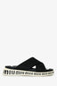 Miu Miu Black Leather Nylon Tech Rubber Logo Sandals Size 37.5