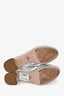 Prada Metallic Silver Leather Platform Sandals Size 38