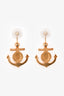 Pre-Loved Chanel™ 2018 Autumn Runway Gold-Tone CC Logo Anchor Earrings