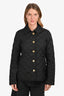 Burberry Black Quilted Button Down Jacket Size M
