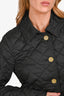 Burberry Black Quilted Button Down Jacket Size M