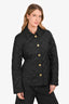 Burberry Black Quilted Button Down Jacket Size M