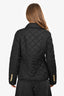 Burberry Black Quilted Button Down Jacket Size M