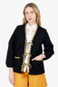 Maje Black/Yellow Check Reversible Tie-front Cardigan Size 1