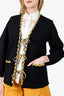 Maje Black/Yellow Check Reversible Tie-front Cardigan Size 1