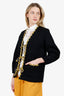 Maje Black/Yellow Check Reversible Tie-front Cardigan Size 1