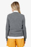Play Comme Des Garçons Grey Wool Heart Patch Cardigan Size L