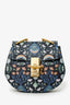 Chloe x Rithika Merchant Black/Multicolour Leather Floral Print Mini Bijou Drew Bag