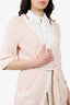 Pre-Loved Chanel™ 18P Pink Braided Knit Cardigan With Mini Skirt Set Size 36