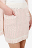 Pre-Loved Chanel™ 18P Pink Braided Knit Cardigan With Mini Skirt Set Size 36