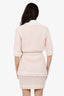 Pre-Loved Chanel™ 18P Pink Braided Knit Cardigan With Mini Skirt Set Size 36