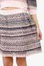 Pre-Loved Chanel™ Pink Knit Cut-out Sweater With Mini Skirt Set Size 36