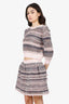 Pre-Loved Chanel™ Pink Knit Cut-out Sweater With Mini Skirt Set Size 36