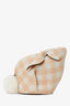 Loewe 2018 Pink/White Gingham Leather Bunny Crossbody Bag