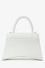 Balenciaga White Grained Leather Small Hourglass Bag With Strap