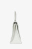 Balenciaga White Grained Leather Small Hourglass Bag With Strap