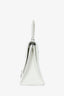 Balenciaga White Grained Leather Small Hourglass Bag With Strap