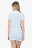T by Alexander Wang Blue Gingham Towel Dress With Crystal Logo Brooch Size S