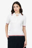 Thom Browne White Polo 'Keyhole' Shirt Size 38