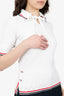 Thom Browne White Polo 'Keyhole' Shirt Size 38