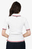 Thom Browne White Polo 'Keyhole' Shirt Size 38
