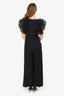 Stella McCartney Black Ruffle Sleeve Wide Leg Jumpsuit Size 38