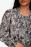 Isabel Marant Cream/Purple Long Sleeve Paisley Print Maxi Dress Size 34