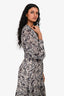 Isabel Marant Cream/Purple Long Sleeve Paisley Print Maxi Dress Size 34