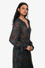 Ba&sh Green/Red Floral Long Sleeve Midi Dress Size 0