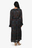 Ba&sh Green/Red Floral Long Sleeve Midi Dress Size 0