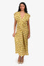 Isabel Marant 2024 Yellow Floral Silk Midi Dress Size 38