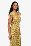 Isabel Marant 2024 Yellow Floral Silk Midi Dress Size 38