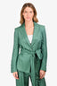 Veronica Beard Green Printed Belted Blazer Size 2