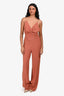 Ba&sh Rust Gold Chain Wide Leg Jumpsuit Size 36