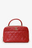 Pre-Loved Chanel™ 2017-18 Red Quilted Lambskin Trendy CC Bowling Bag
