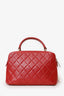 Pre-Loved Chanel™ 2017-18 Red Quilted Lambskin Trendy CC Bowling Bag