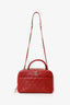Pre-Loved Chanel™ 2017-18 Red Quilted Lambskin Trendy CC Bowling Bag