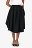 Comme Des Garcons Black Pinstripe Wool Midi Skirt Size S