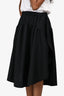 Comme Des Garcons Black Pinstripe Wool Midi Skirt Size S
