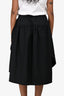 Comme Des Garcons Black Pinstripe Wool Midi Skirt Size S