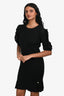 Pre-Loved Chanel™ 2021 Black Cashmere Ruffle Sleeve Mid-Length Dress Size 36