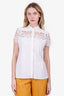 Valentino Cotton Lace Panel Blouse Size 12