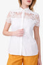 Valentino Cotton Lace Panel Blouse Size 12