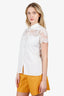 Valentino Cotton Lace Panel Blouse Size 12