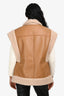 A.L.C Pecan Shearling Sutton Vest Size XS