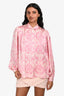 Maje Pink/Cream Paisley Print Blouse Size 2