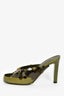 Fendi Green Translucent Sequin Embellished Heels Size 37