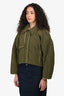 Ba&sh Green Quilted Cropped Bomber Jacket Size XS